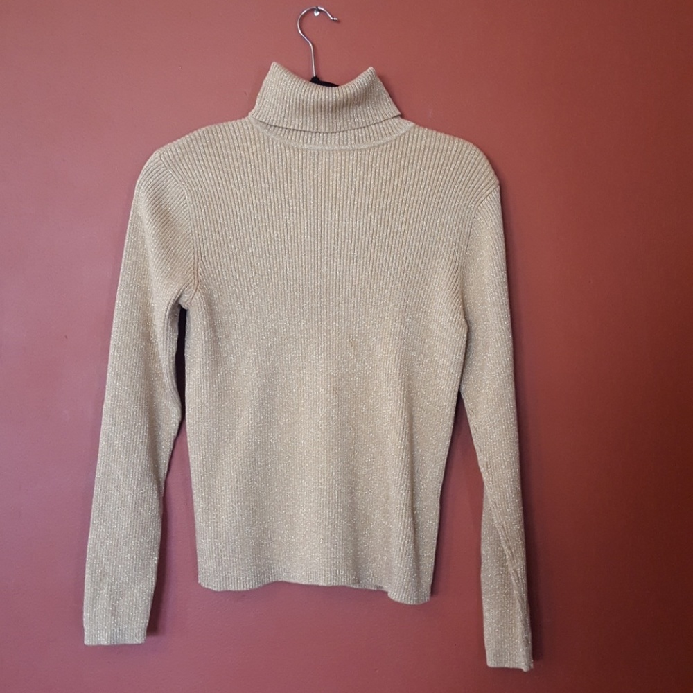 Chestnut tutle neck with gold hints